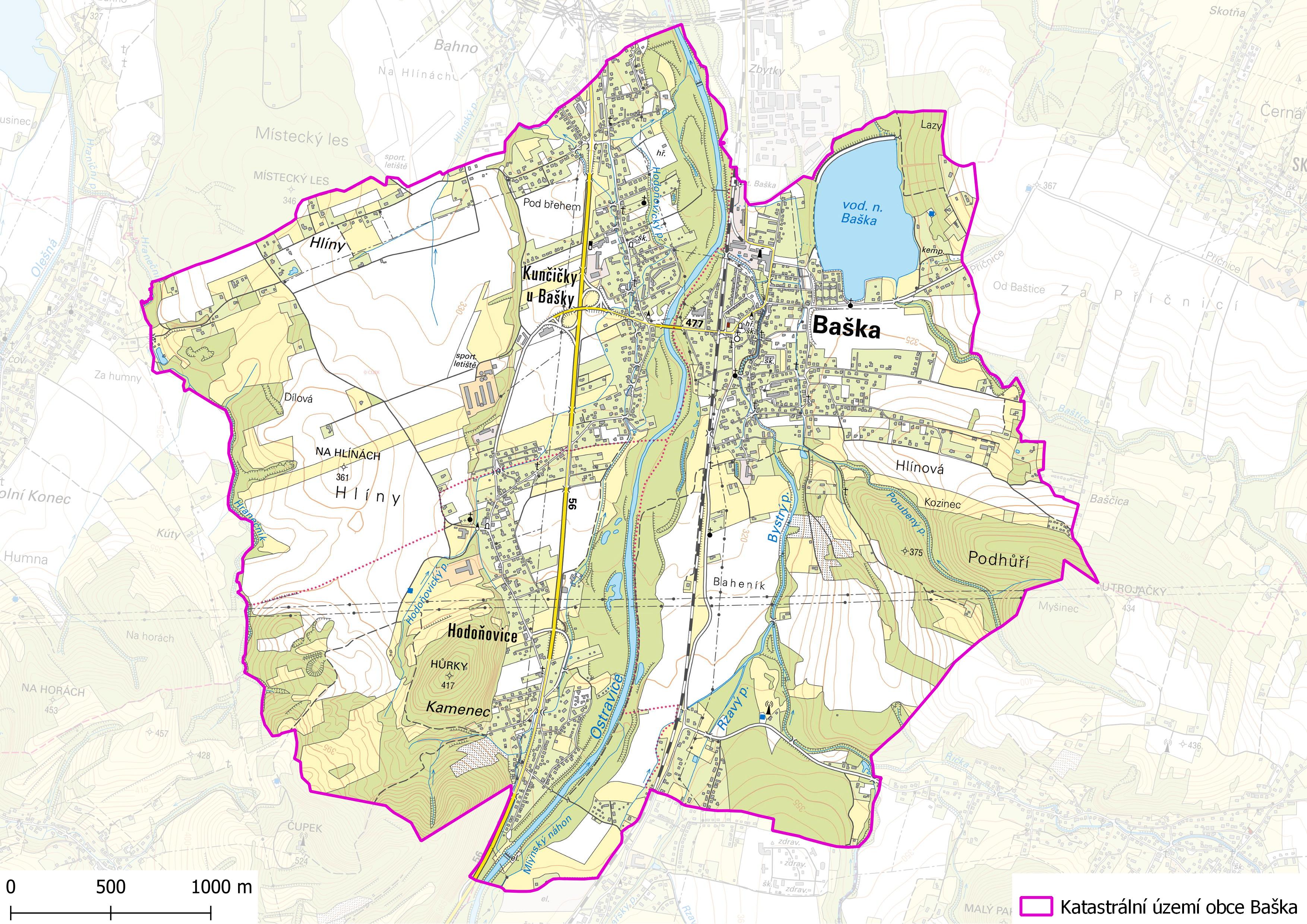 Katastrální území obce Baška