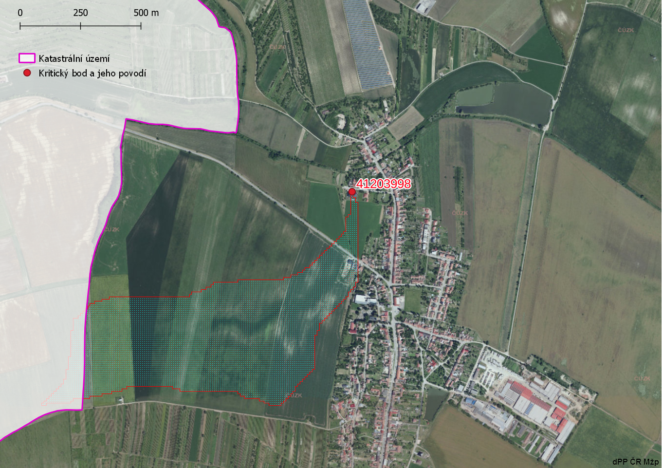 Zhodnocení vzniku přívalových povodní na území obce Brumovice metodou kritických bodů