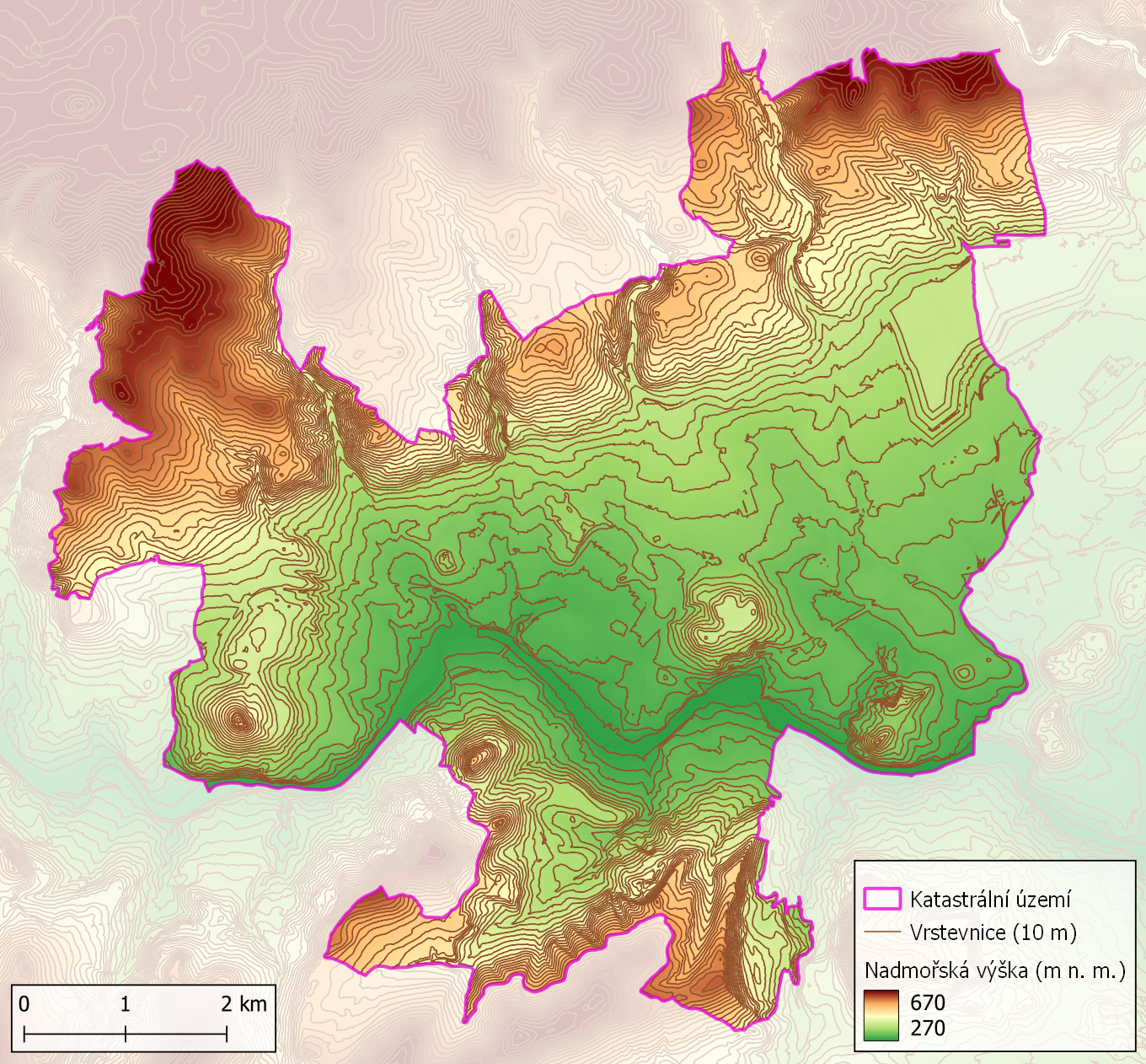 Digitální model reliéfu na území města Klášterec nad Ohří