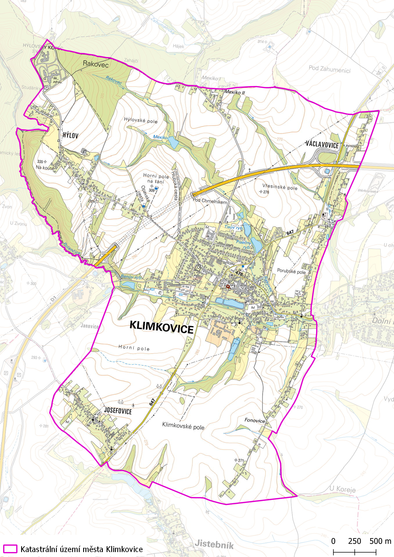 Katastrální území města Klimkovice