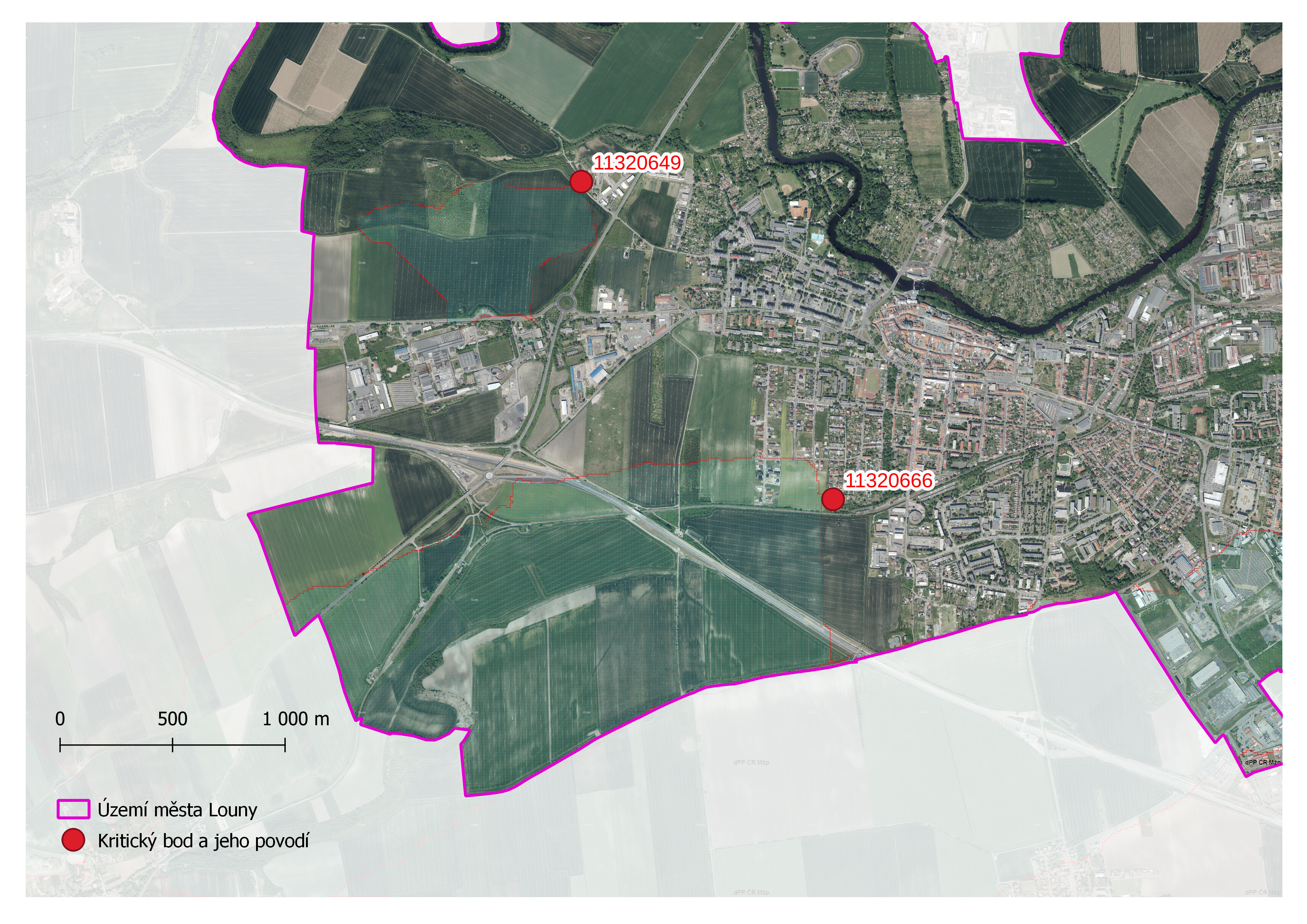 Zhodnocení vzniku přívalových povodní na území města Louny metodou kritických bodů