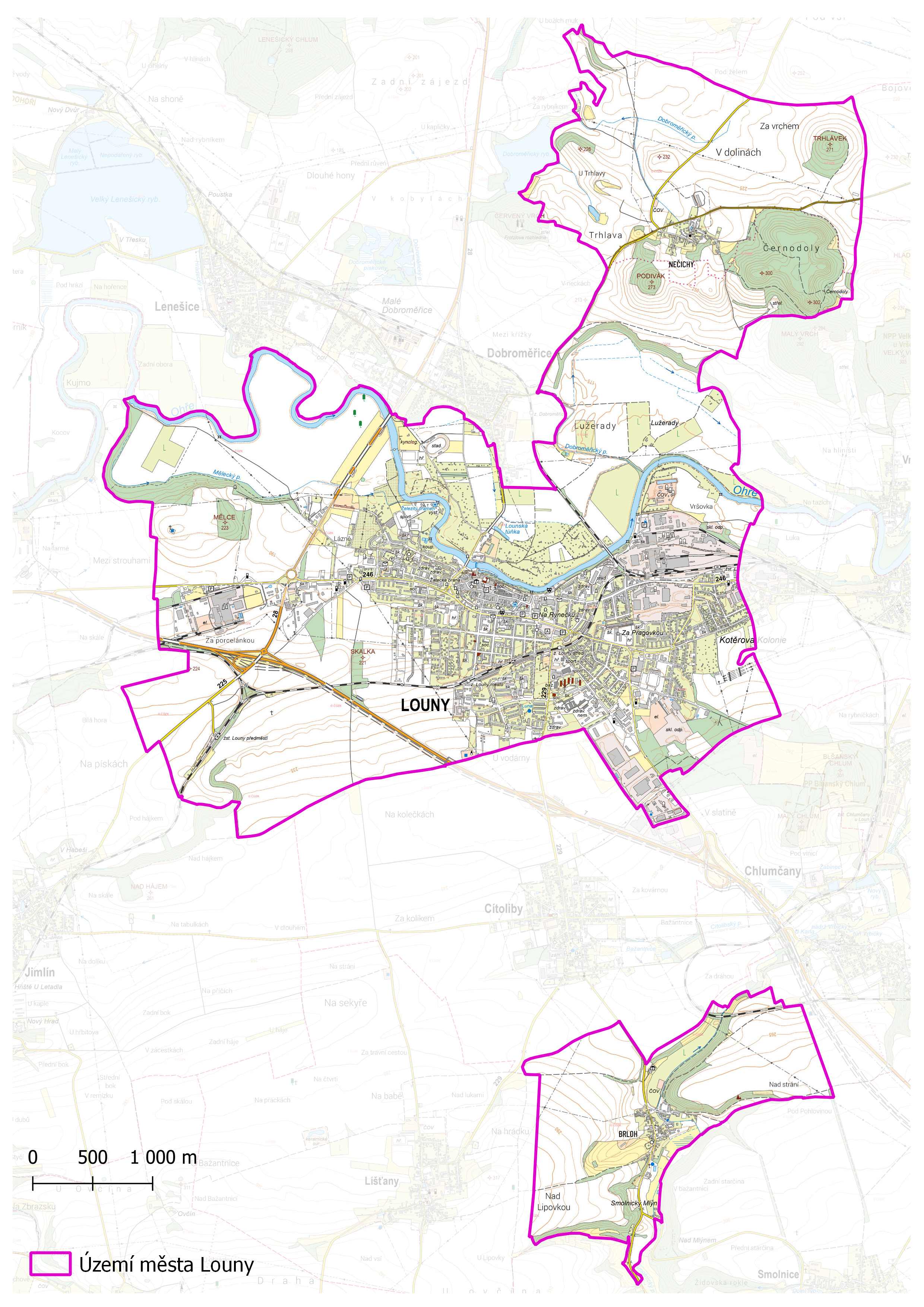 Katastrální území města Louny
