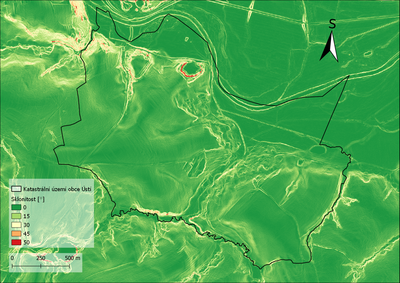 Mapa sklonitostních poměrů obce