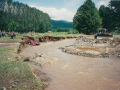 Povodeň u Pavelků - nové koryto řeky Merty, Sobotín 9. 7. 1997