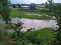 Povodně v roce 2019 - Zaplavené fotbalové hřiště z lokality Meřiční