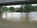Povodeň v srpnu roku 2006 - rozvodněná Jizera (pod dálničním mostem)