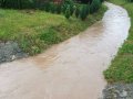 Povodeň 5. června 2018 - Lysický potok z mostu ulice Chlumská