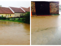 Fotodokumentace z povodně vybřežení Rosovického potoka v roce 2013. Zdroj: Archiv obce Rosovice
